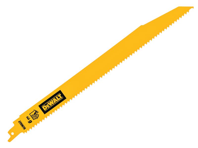DeWALT Power Tools Bi-Metal Wood Demolition Reciprocating Blade 304mm x 6 TPI (Pack 5) DEWDT90382QZ
