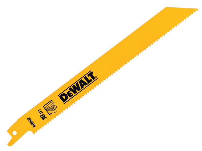 DeWALT Power Tools Bi-Metal General Purpose Reciprocating Blade 203mm x 10 TPI (Pack 5) DEWDT90383QZ