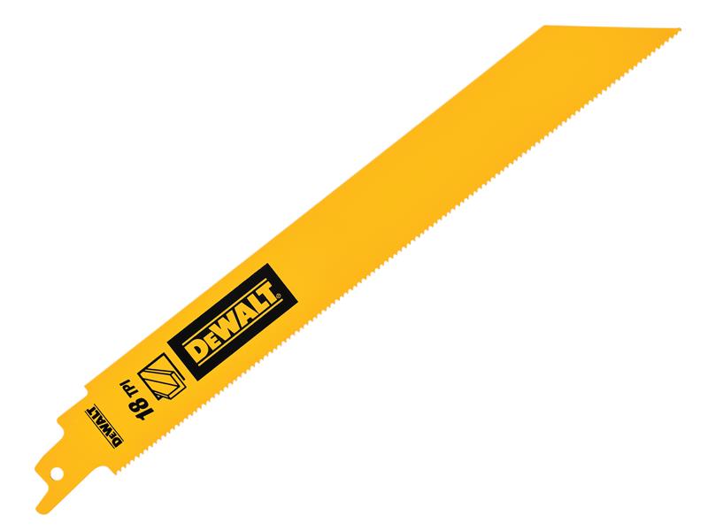 DeWALT Power Tools Bi-Metal 1in High Metal Reciprocating Blade 228mm x 18 TPI (Pack 5) DEWDT90388QZ