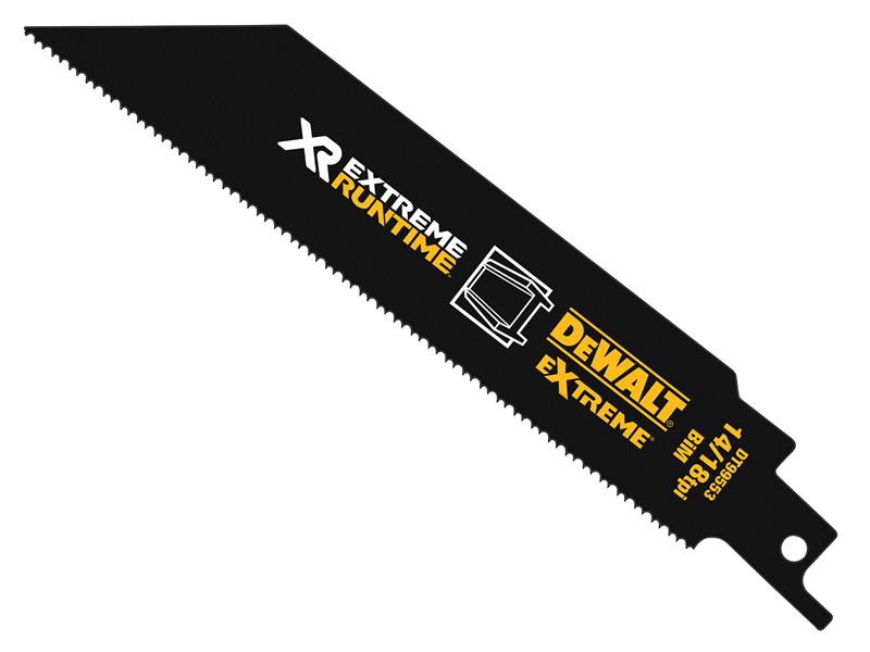 DeWALT Power Tools FlexVolt XR Metal Reciprocating Blade 152mm 14/18 TPI Pack of 5 DEWDT99553QZ