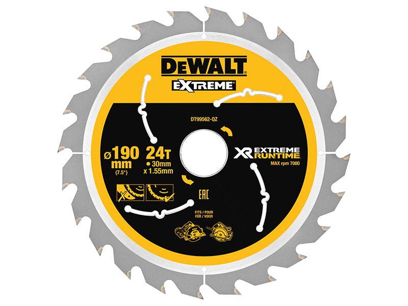 DeWALT Power Tools XR FlexVolt Circular Saw Blade 190 x 30mm x 24T DEWDT99562QZ