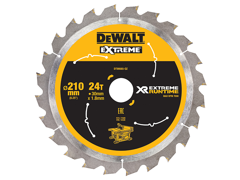 DeWALT Power Tools XR FlexVolt Table Saw Blade 210 x 30mm x 24T DEWDT99565QZ