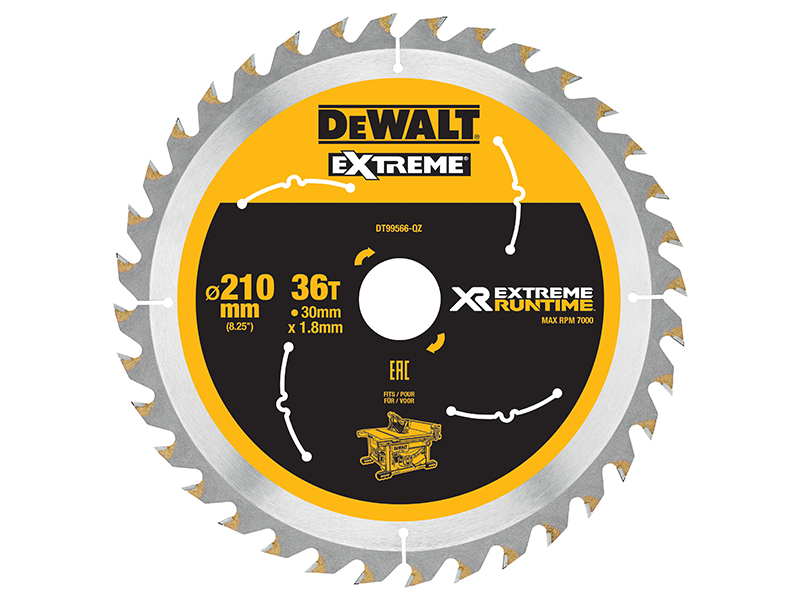 DeWALT Power Tools XR FlexVolt Table Saw Blade 210 x 30mm x 36T DEWDT99566QZ