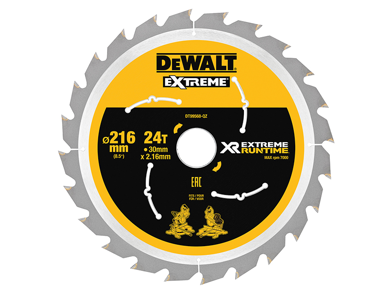 DeWALT Power Tools XR FlexVolt Circular Saw Blade 216 x 30mm x 24T DEWDT99568QZ