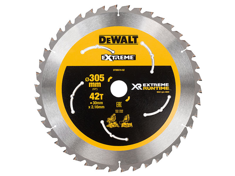 DeWALT Power Tools XR FlexVolt Mitre Saw Blade 305 x 30mm x 42T DEWDT99574QZ