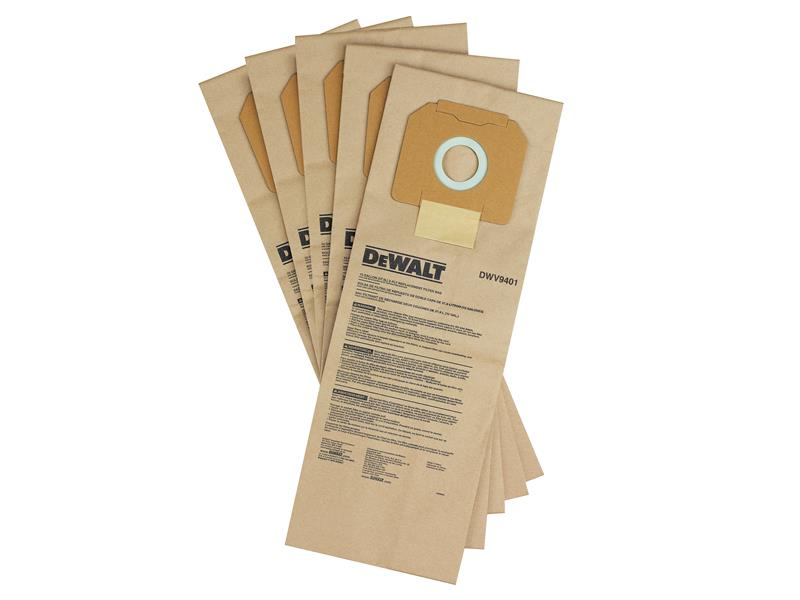 DeWALT Power Tools DWV9401 Paper Dust Bag (Pack 5) DEWDWV9401XJ
