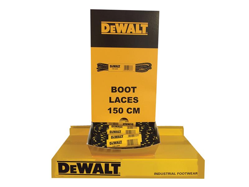 DeWALT Power Tools Polyester/Cotton Boot Laces 150cm In Dispenser (60 Pairs) DEWLACES