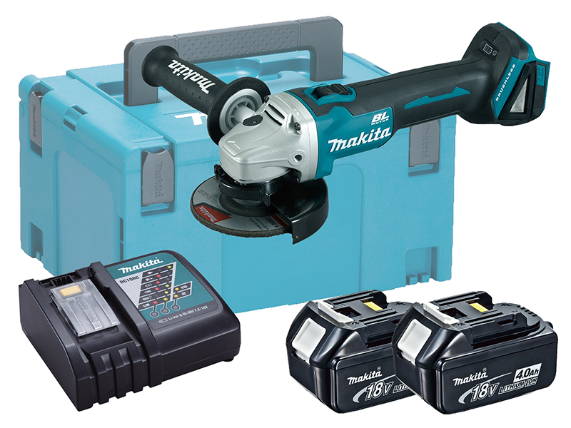 Makita 18V Brushless Angle Grinder 115mm LXT - DGA454 - 4.0Ah Pack