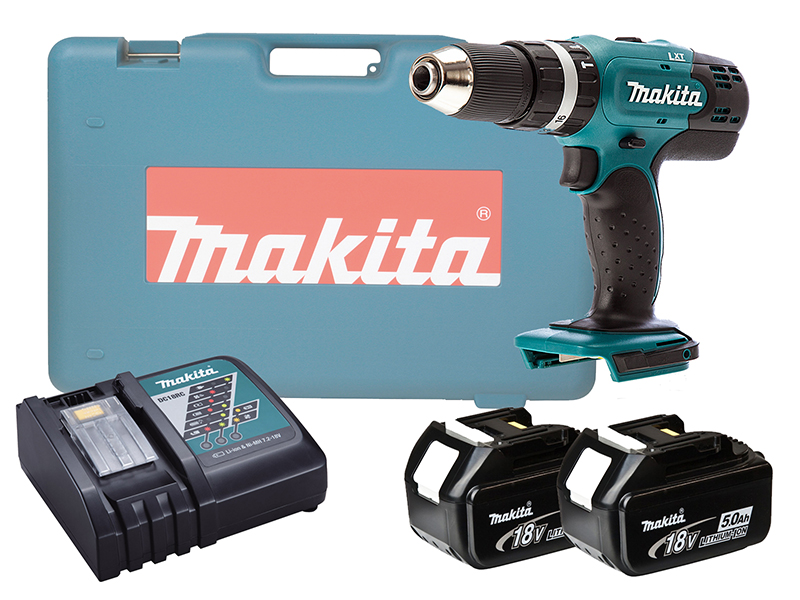 Makita DHP453 18V Brushed Combi Drill LXT - 5.0Ah Pack
