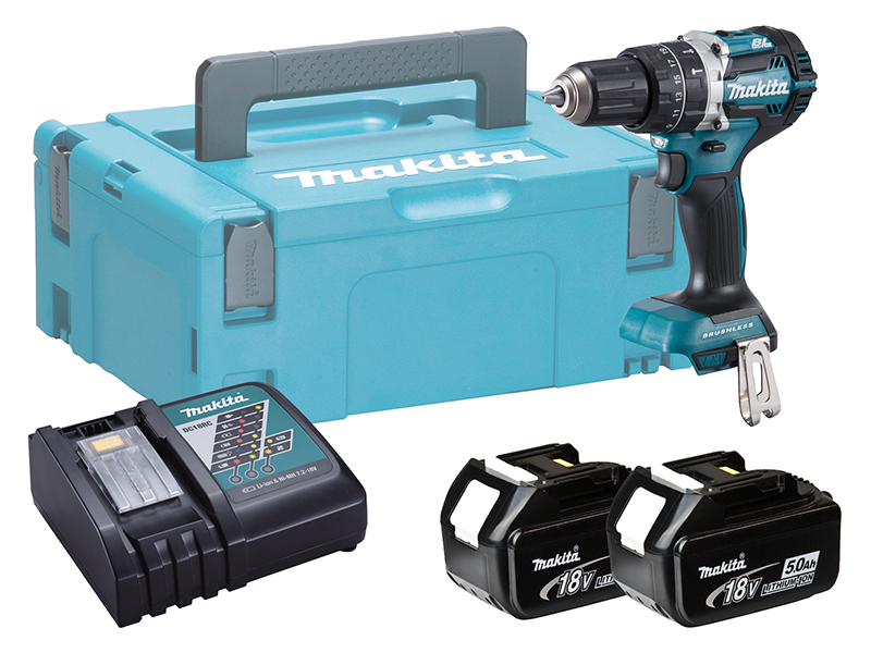 Makita 18v Brushless Combi Hammer Driver Drill - DHP484RTJ - 5.0ah Pack