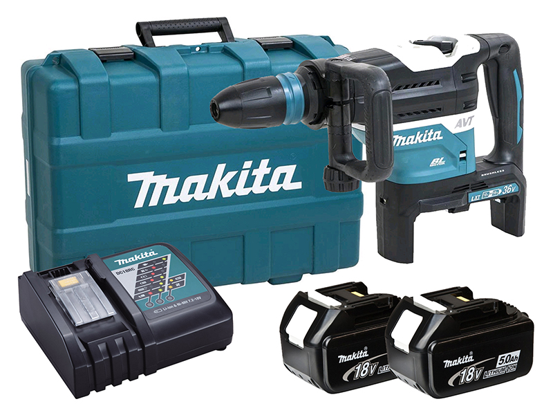 Makita 18V Twin Brushless SDS Max Hammer - AWS - DHR400ZKU - 5.0Ah Pack