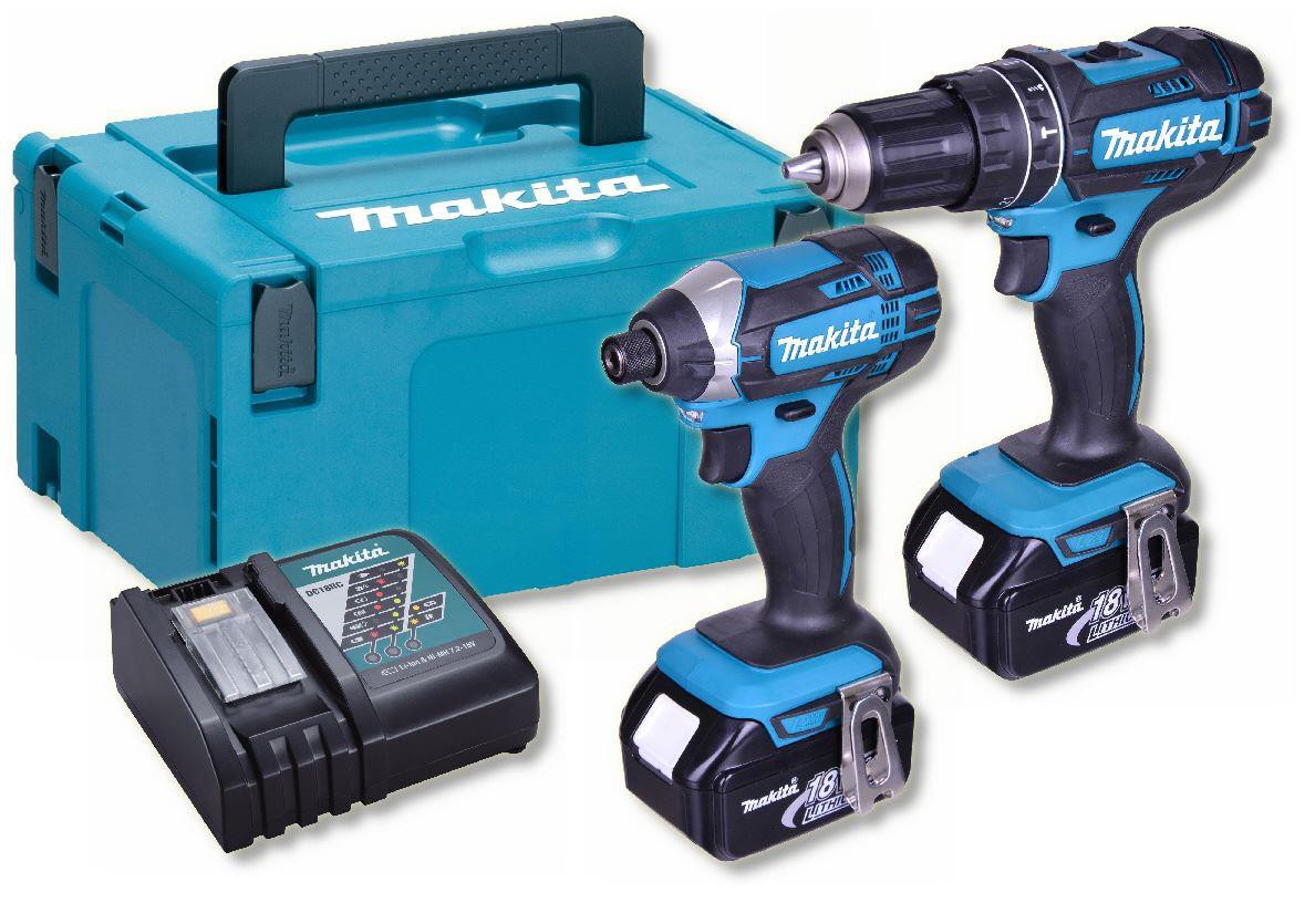Makita 18V Brushed Twin Pack - DHP482 Combi & DTD152 Impact - DLX2131TJ - 5.0Ah