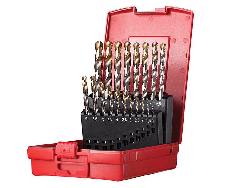Dormer A095 Set 201 A002 HSS TiN Coated Jobber Drill Set of 19 1.0-10.0 x 0.5mm DORA095201