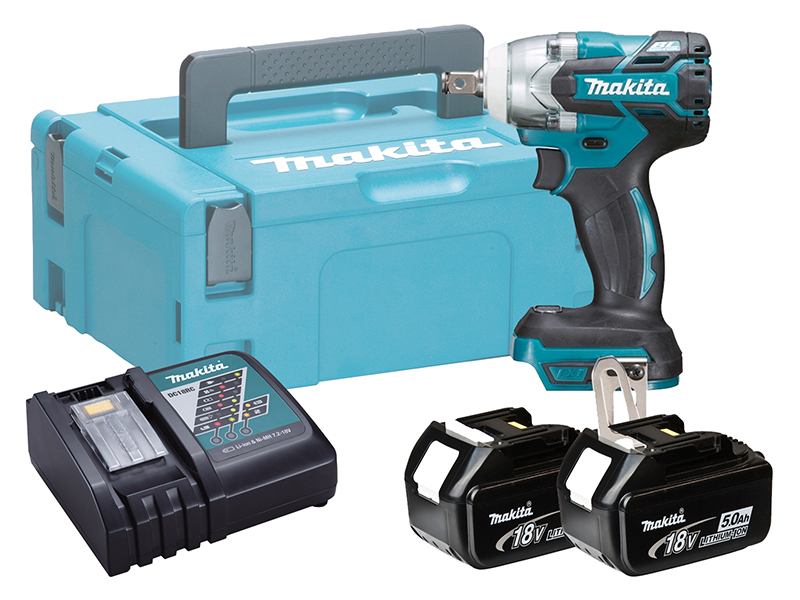 Makita 18V Brushless Impact Wrench LXT - DTW300 - 5.0Ah Pack