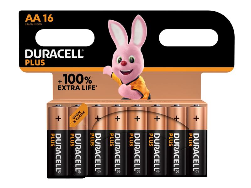 Duracell AA Cell +150% Plus Power Batteries (Pack 16) DURAA100PP16