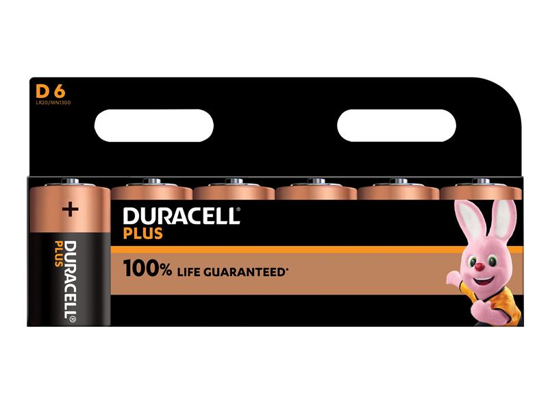 Duracell D Cell Plus Power +100% Batteries (Pack 6) DURD100PP6
