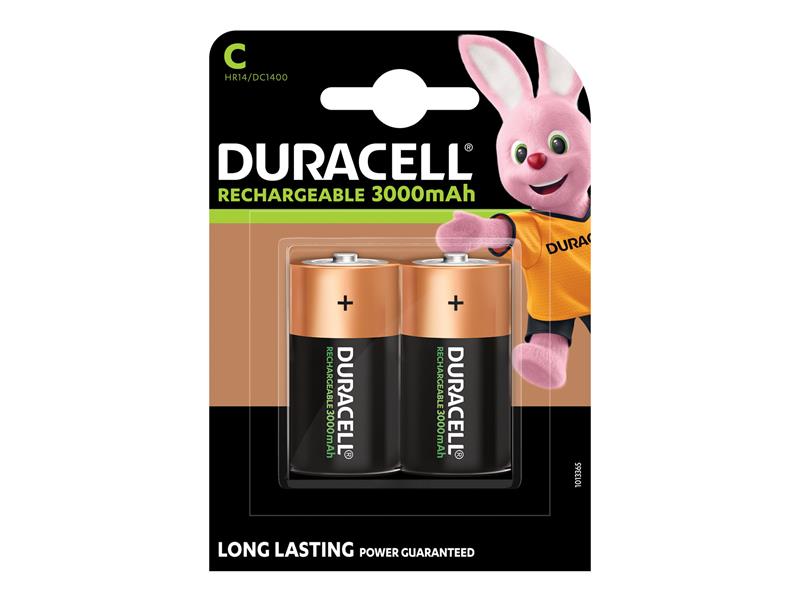 Duracell C Cell 3000Mah Rechargeable Batteries (Pack 2) DURS3091