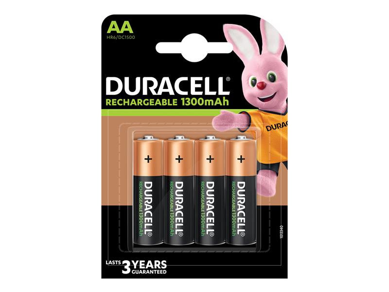 Duracell AA Cell 1300Mah Rechargeable Batteries (Pack 4) DURS6890