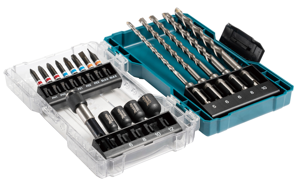Makita 18pc Drill &amp; Screw Bit Set With Clear Case - E-07026