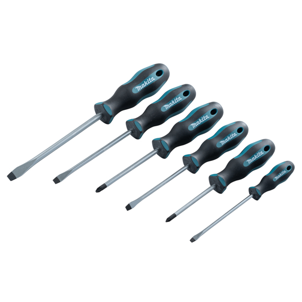 Makita 6pc Screwdriver Set - SL &amp; PZ - E-10512