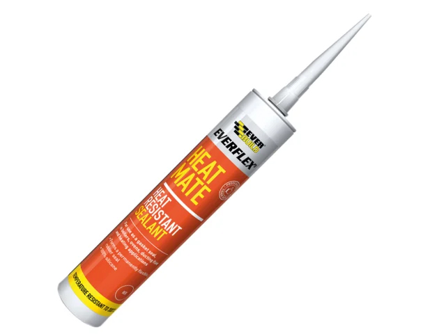 Everbuild Heat Mate Sealant Ideal for Gaskets and Oven Doors 295ml - Red