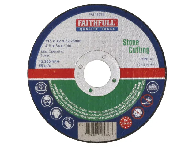 Faithfull Stone Cut Off Disc 115mm x 3.2mm x 22.23mm
