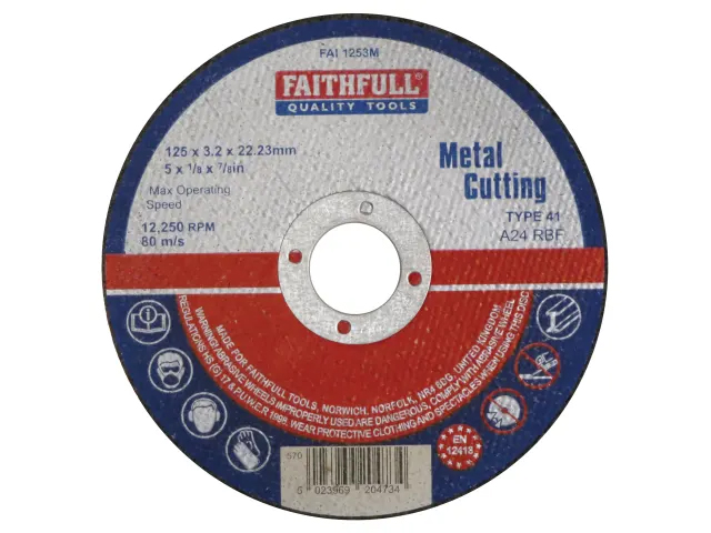 Faithfull Metal Cut Off Disc 125mm x 3.2mm x 22.23mm