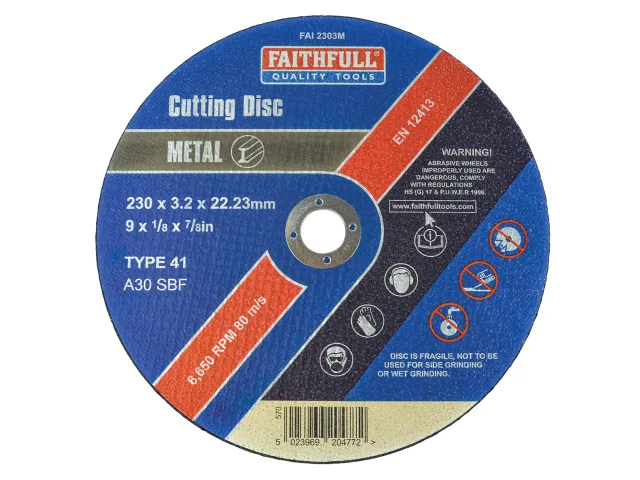 Faithfull Metal Cut Off Disc 230mm x 3.2mm x 22.23mm