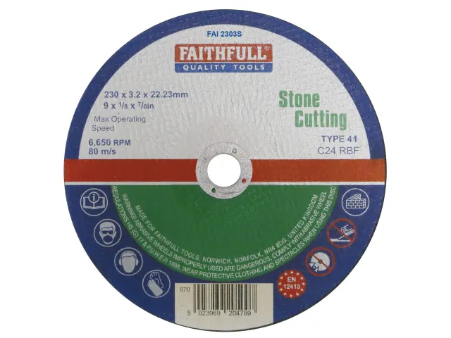 Faithfull Stone Cut Off Disc 230mm x 3.2mm x 22.23mm