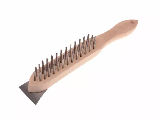 Faithfull Scratch Brush With Scraper 4 Row 580/4S - Lightweight
