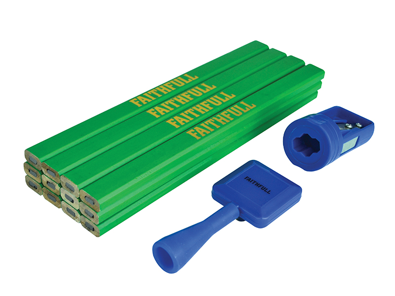 Faithfull 12 Hard Green Carpenter's Pencils