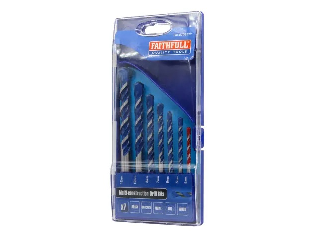Faithfull 7 Piece Multi-Use Drill Bit Set - FAIMCDSET7