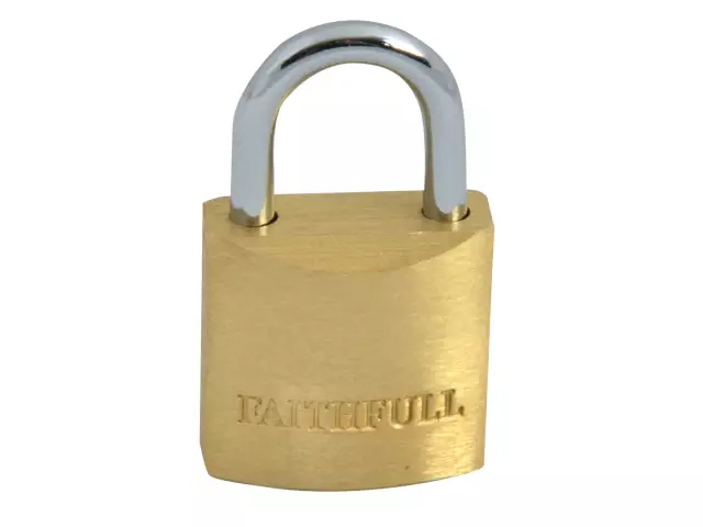 Faithfull Brass Padlock 20mm - 3 Keys