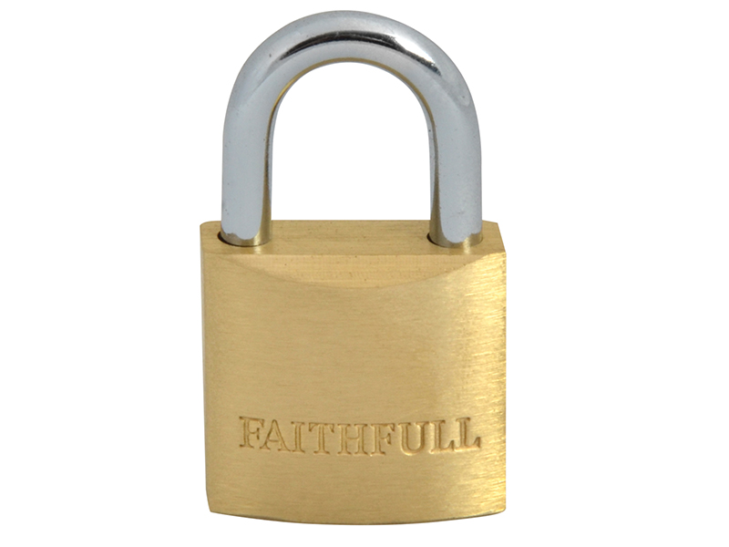 Faithfull Brass Padlock 25mm - 3 Keys