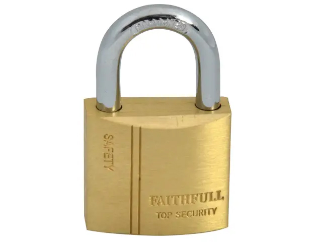 Faithfull Brass Padlock 30mm - 3 Keys
