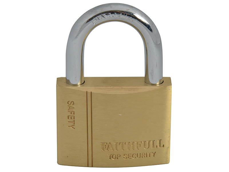 Faithfull Brass Padlock 50mm - 3 Keys