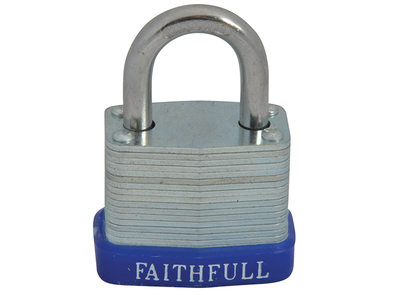 Faithfull Padlock Laminated Steel 30mm - 3 Keys