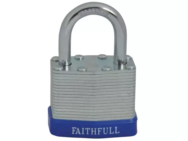 Faithfull Padlock Laminated Steel 40mm - 3 Keys