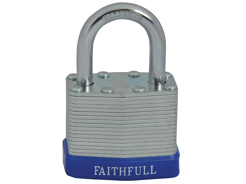 Faithfull Padlock Laminated Steel 40mm - 3 Keys