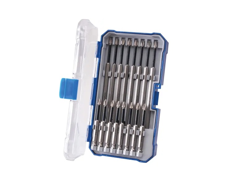 Faithfull 16 Piece Long Impact Bit Set in Case - FAISBSET16I