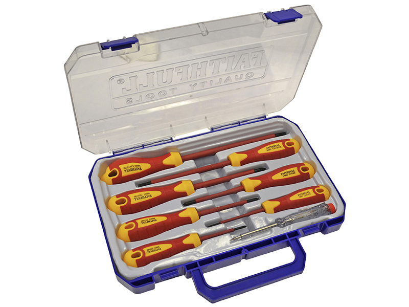 Faithfull VDE Screwdriver Set Soft Grip 8 Piece