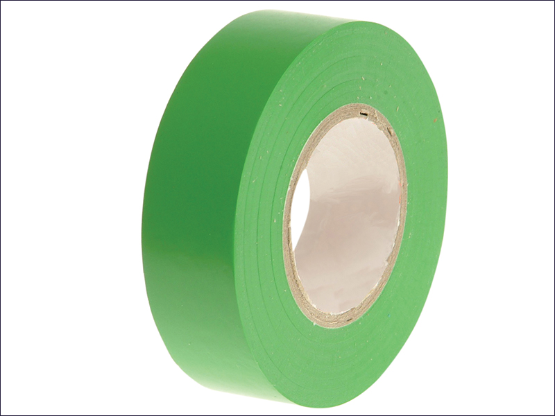 Faithfull PVC Electrical Tape Green 19mm x 20 Metre