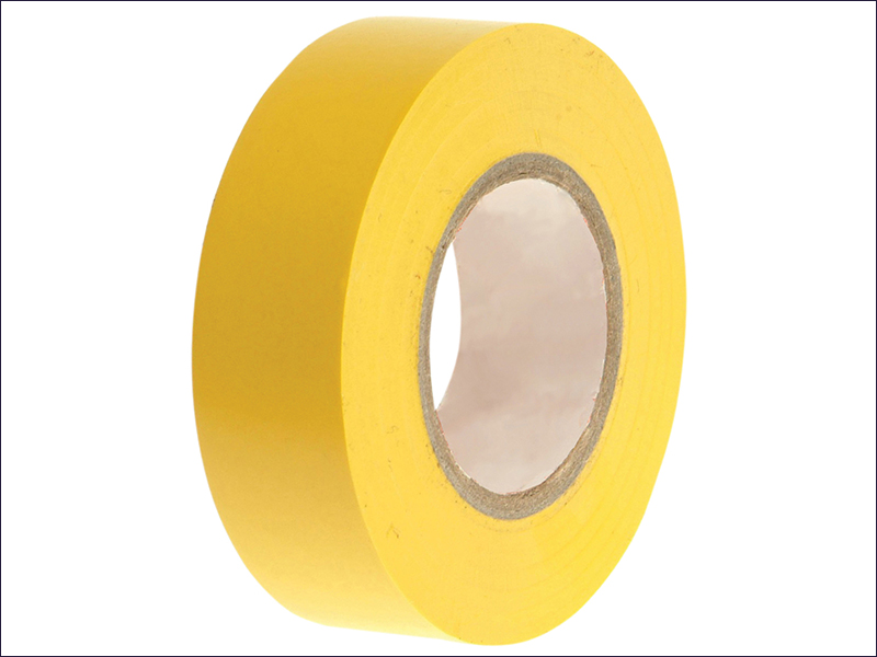 Faithfull PVC Electrical Tape Yellow 19mm x 20 Metre