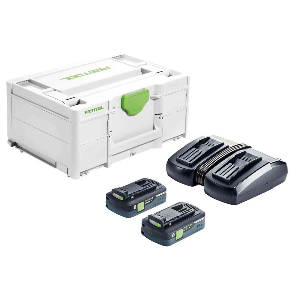 Festool 577256 SYS Energy Set x2 4.0ah Batteries, Twin Charger & Case