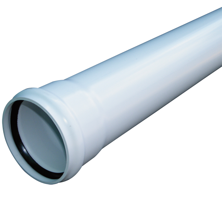 Floplast SP3WH 110mm/4 Inch Ring Seal Soil Pipe With Single Socket 3 Metre - White