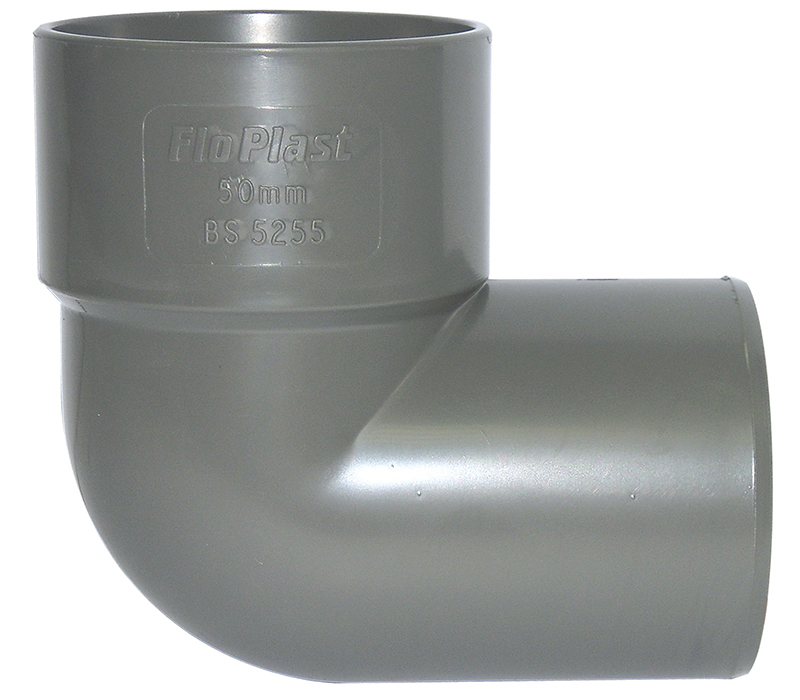 Floplast WS26GR 32mm (36mm) ABS Solvent Weld Waste System 90 Degree Conversion Bend - Grey