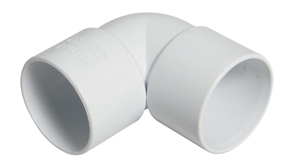 Floplast WS10WH 32mm (36mm) ABS Solvent Weld Waste 90 Degree Bend - White