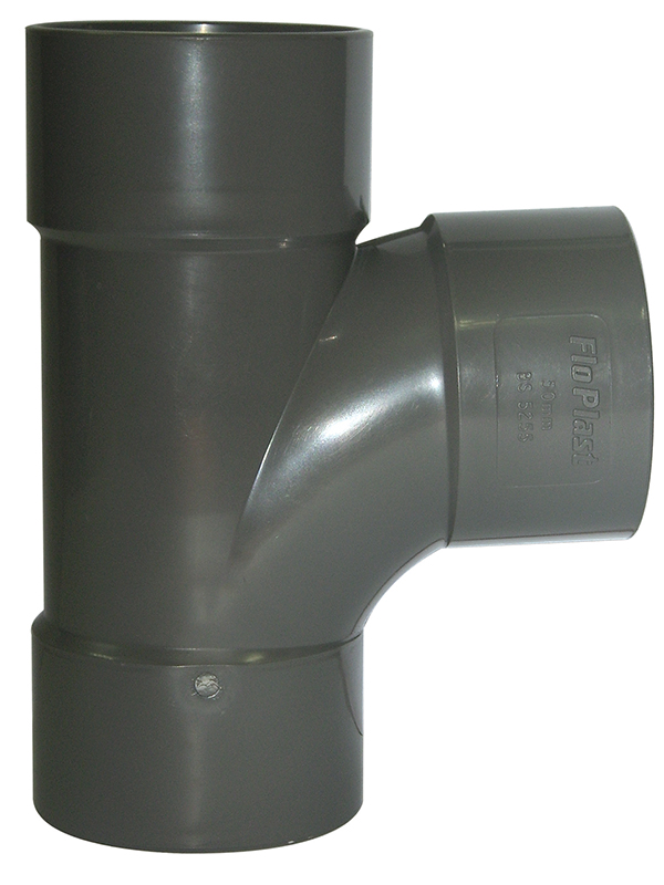 Floplast WS23GR 40mm (43mm) ABS Solvent Weld Waste System Tee - Grey