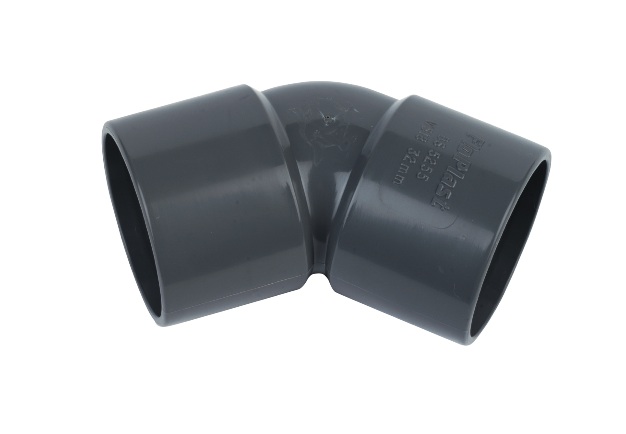 Floplast WS20GR 50mm (55mm) ABS Solvent Weld Waste System 135 Degree (45) Bend - Grey