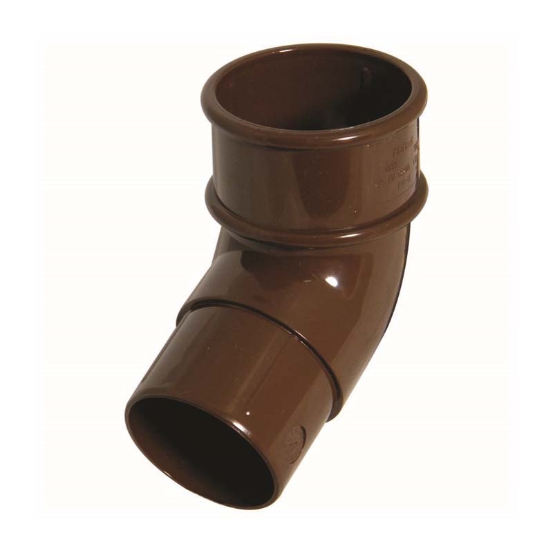 Floplast RB2BR 68mm Round Downpipe - 112.5* Offset Bend - Brown